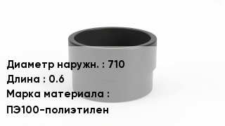 Втулка полиэтиленовая 710 L=0.6 ПЭ100-полиэтилен